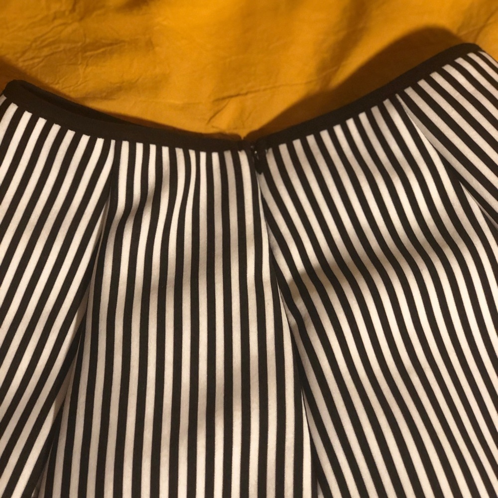 Pleated A-Line Stripped MIDI Skirt - Picture 5 of 7